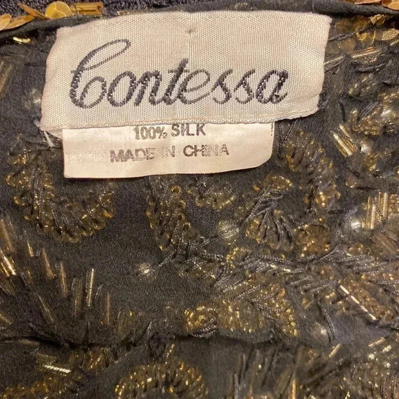 𝅺BONTESSA Absolutely gorgeous 💯 %silk beaded wrap - Picture 5 of 5